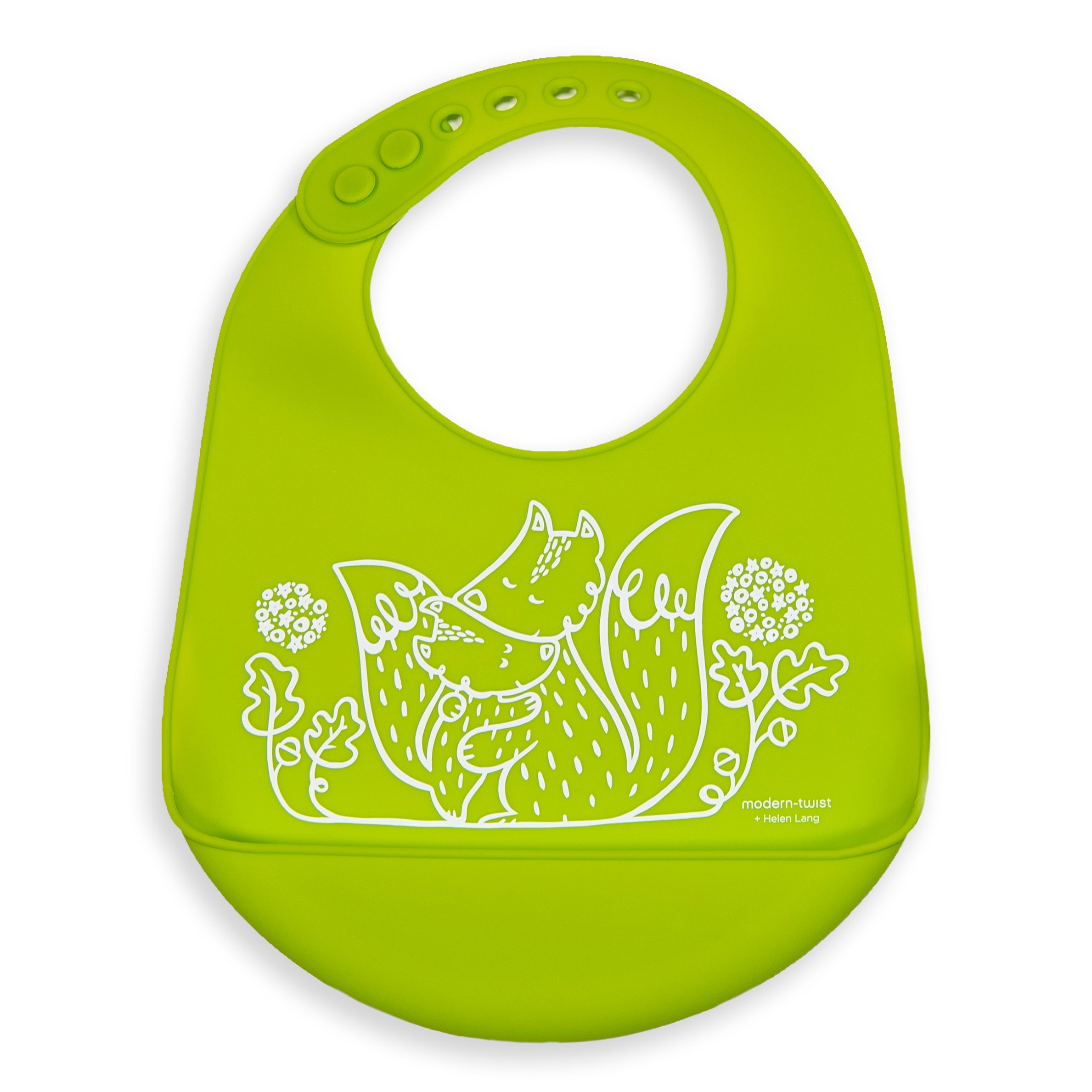 Bucket Bib : Foxes - Lime Green – Modern-Twist
