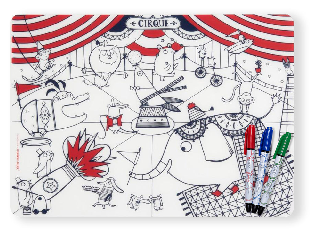 Modern Twist Mark-Mat Set 100% Food-Grade Silicone, Waterproof and Reusable  Color Sheet & 3 Dry Erase Markers for Kids – Seattle