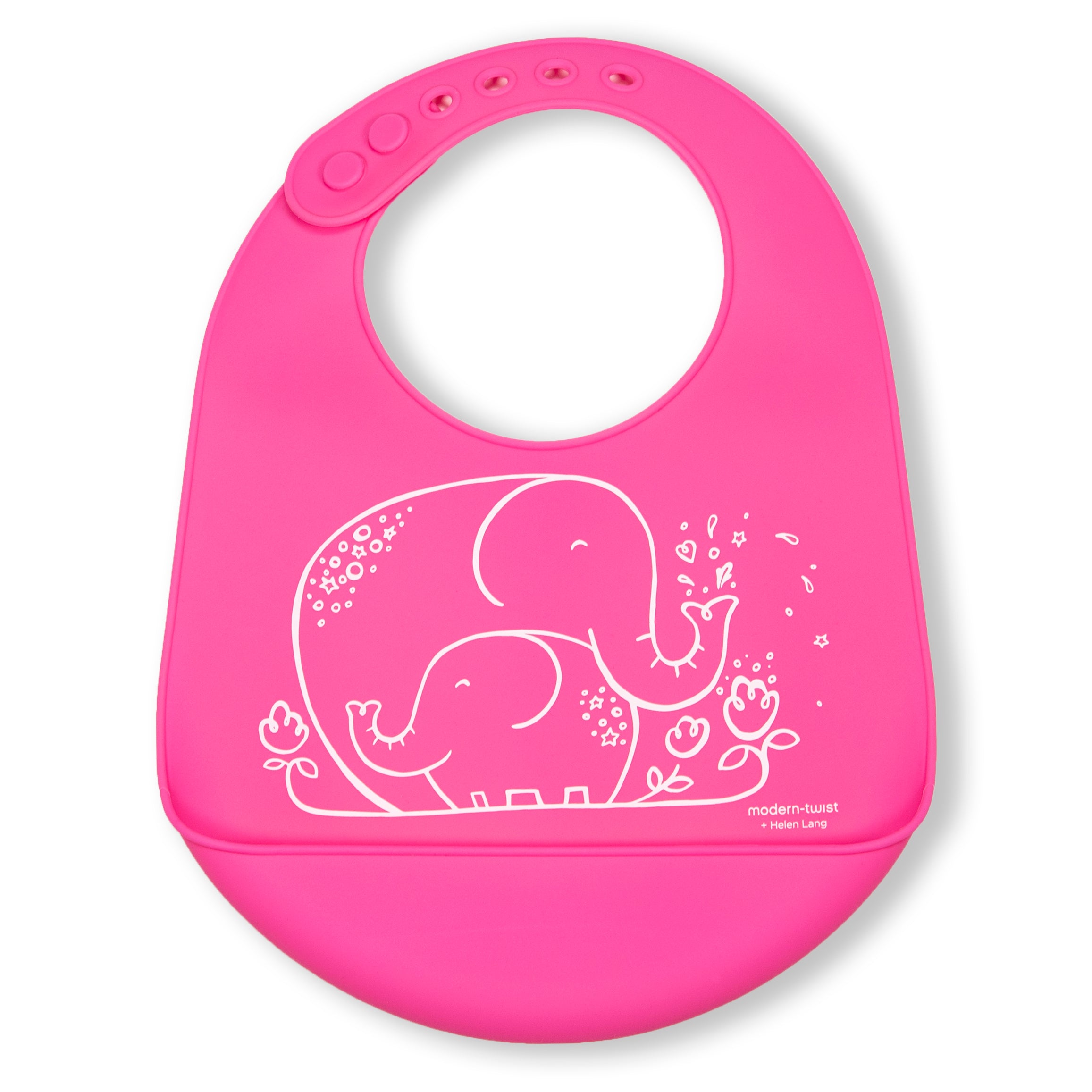 Bucket Bib : Elephant Hugs - Candy Pink – Modern-Twist