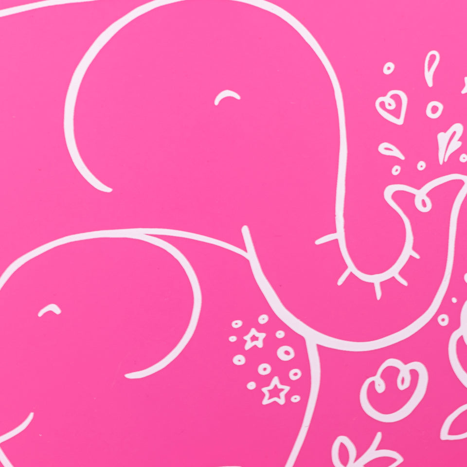 Bucket Bib : Elephant Hugs - Candy Pink