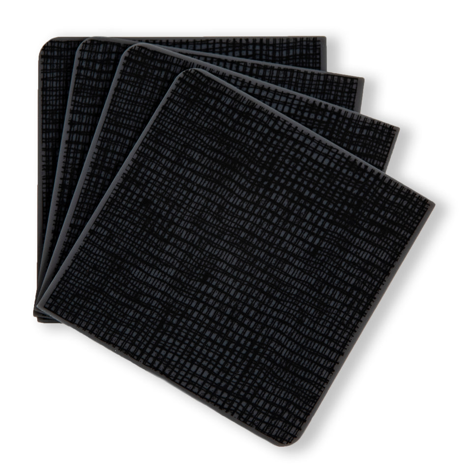 Coasters : Linen - Black Set of 4