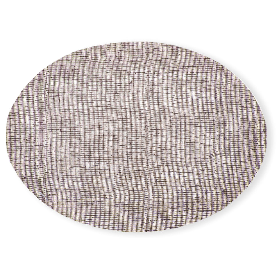 Placemat Oval : Linen - Chocolate