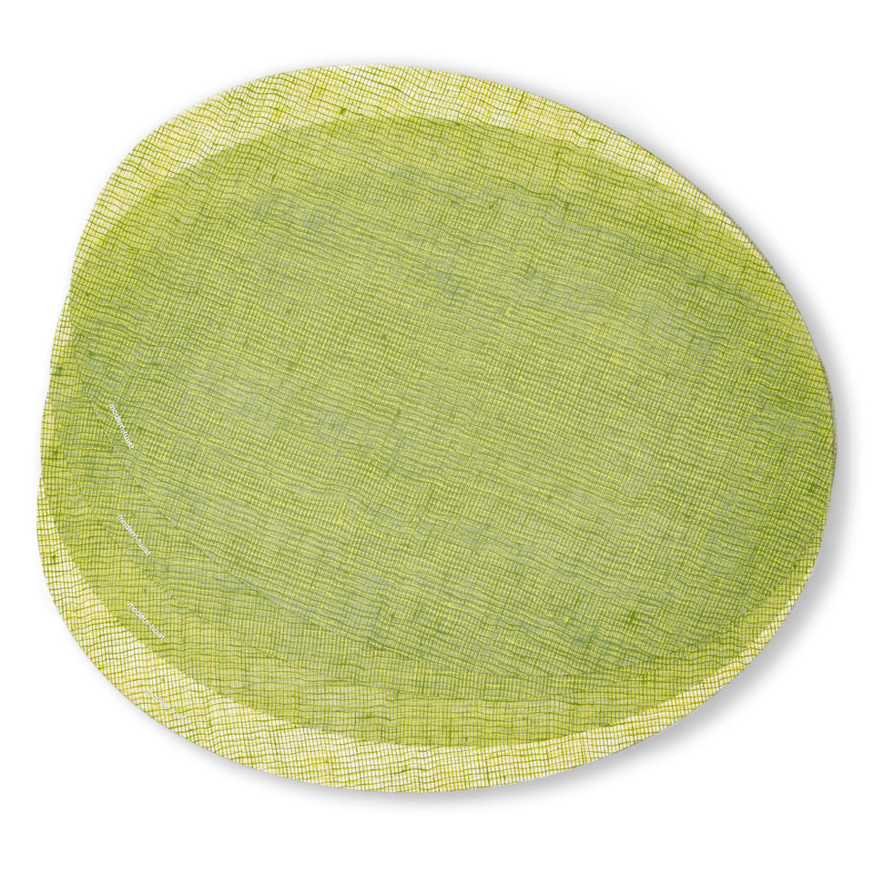 Placemat Oval : Linen - Green Apple