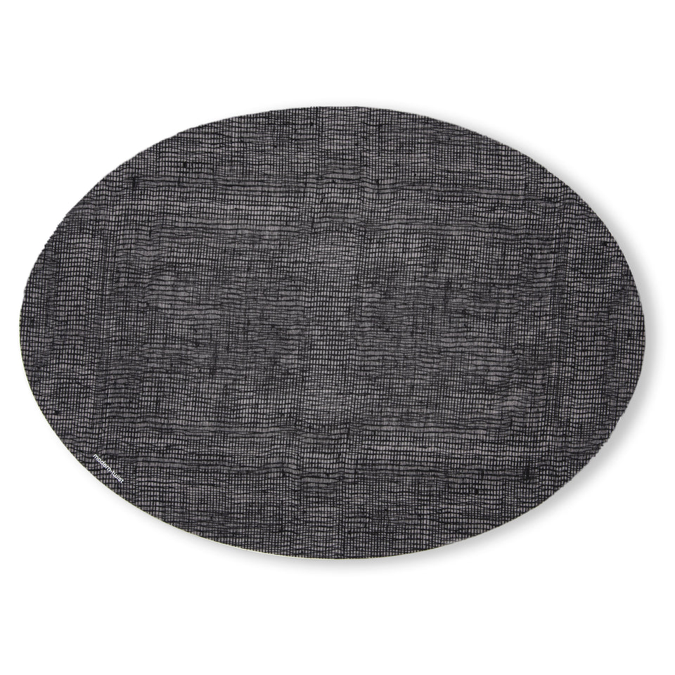 Placemat Oval : Linen - Black