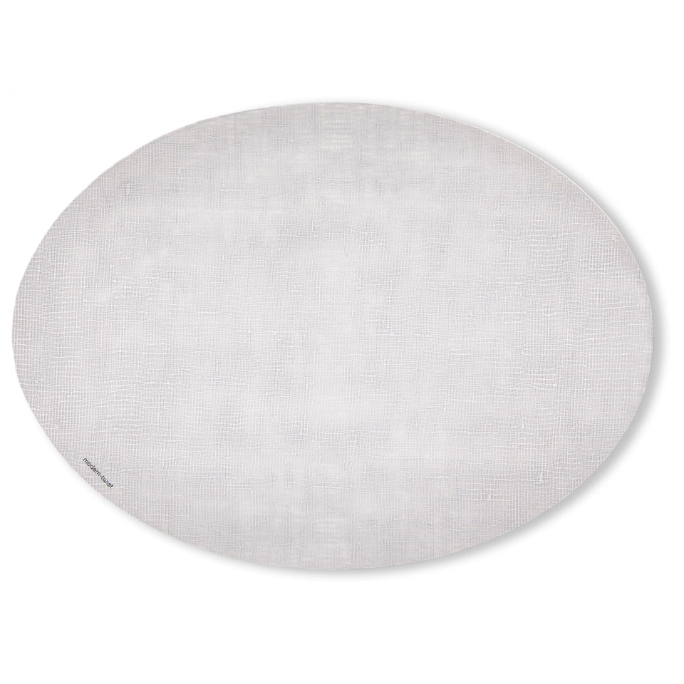 Placemat Oval : Linen - Silver